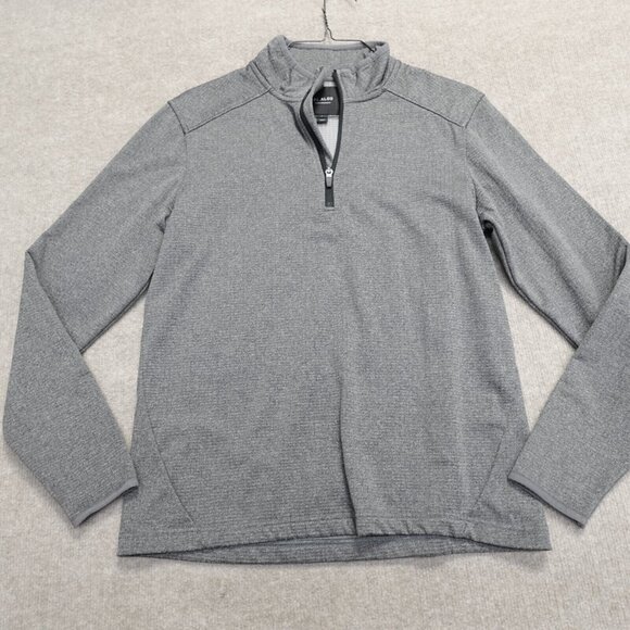 01 Algo Mens Sweater Small Gray 1/4 Zip Waffle Thermal Pullover - Picture 1 of 9
